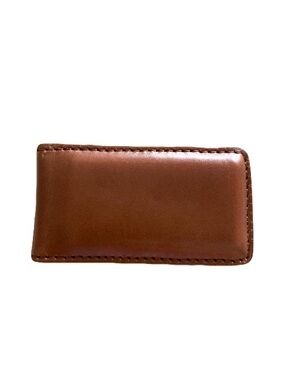 Classic Tan Brown Genuine Leather Men’s Magnetic Money Classic Smooth Strong